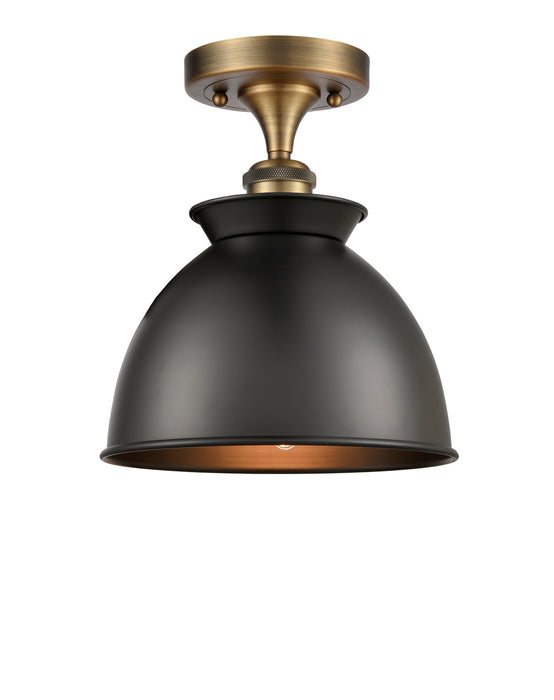 Innovations 516-1C-BB-M14-BK One Light Semi-Flush Mount, Brushed Brass