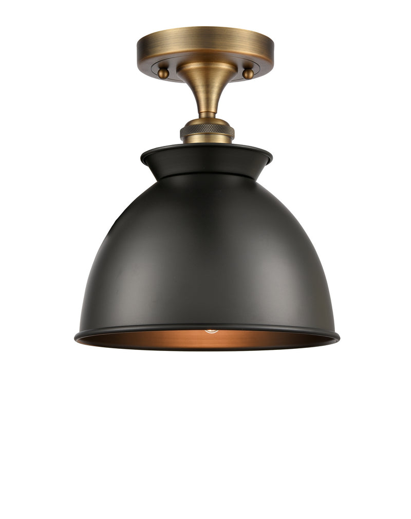 Innovations 516-1C-BB-M14-BK-LED LED Semi-Flush Mount, Brushed Brass