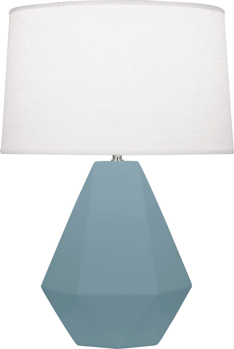 Robert Abbey MOB97 One Light Table Lamp, Matte Steel Blue Glazed Ceramic