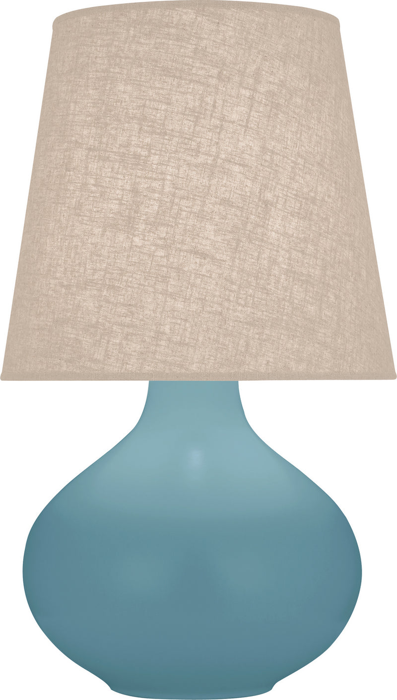 Robert Abbey MOB98 One Light Table Lamp, Matte Steel Blue Glazed Ceramic