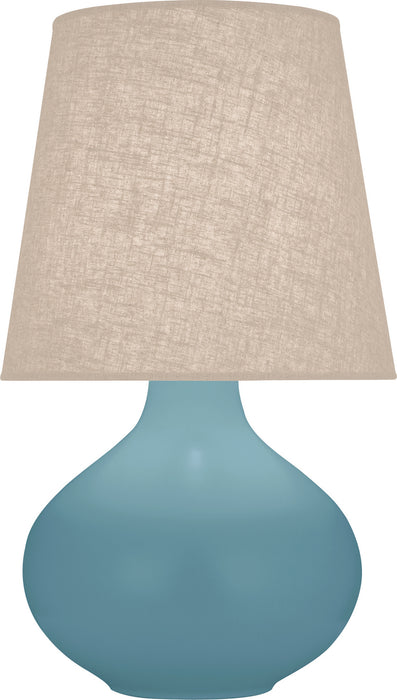 Robert Abbey MOB98 One Light Table Lamp, Matte Steel Blue Glazed Ceramic