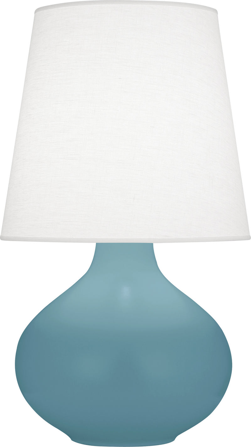 Robert Abbey MOB99 One Light Table Lamp, Matte Steel Blue Glazed Ceramic
