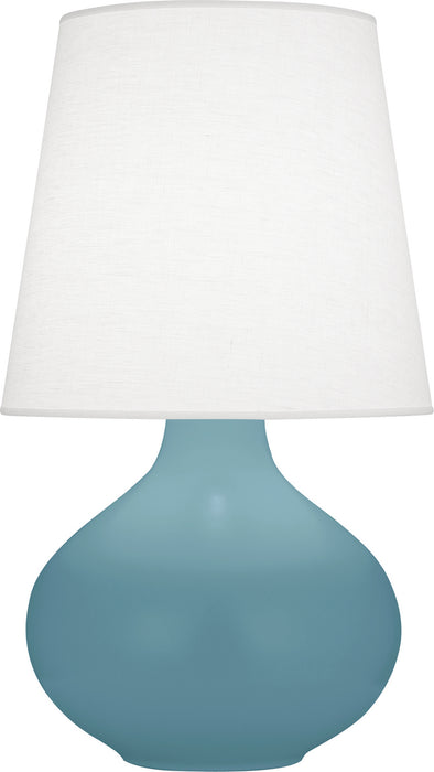 Robert Abbey MOB99 One Light Table Lamp, Matte Steel Blue Glazed Ceramic