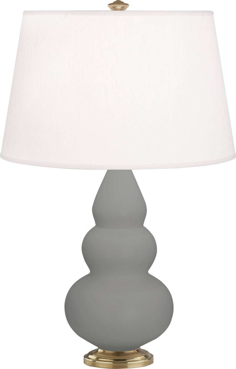 Robert Abbey MST30 One Light Accent Lamp, Matte Smoky Taupe Glazed Ceramic w/Antique Natural Brassed