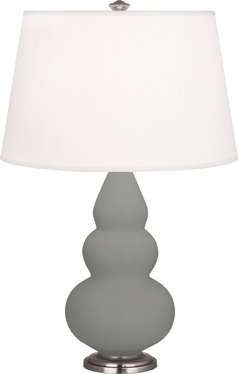 Robert Abbey MST32 One Light Accent Lamp, Matte Smoky Taupe Glazed Ceramic w/Antique Silvered