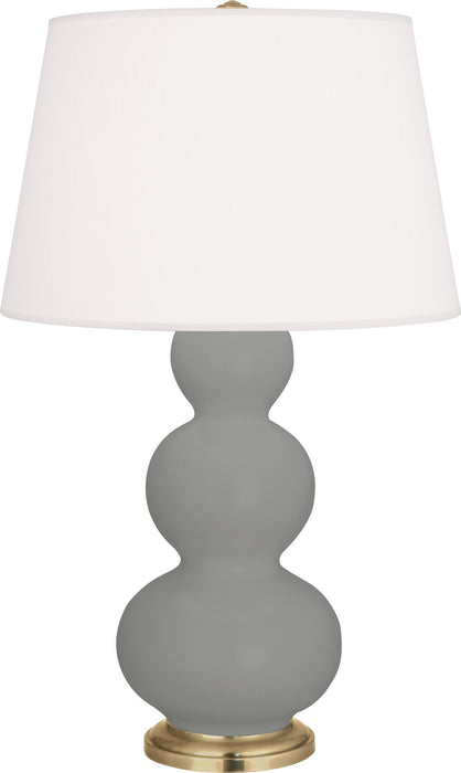 Robert Abbey MST40 One Light Table Lamp, Matte Smoky Taupe Glazed Ceramic w/Antique Natural Brassed
