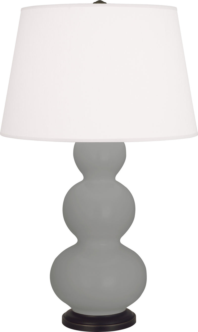 Robert Abbey MST41 One Light Table Lamp, Matte Smoky Taupe Glazed Ceramic w/Deep Patina Bronzeed