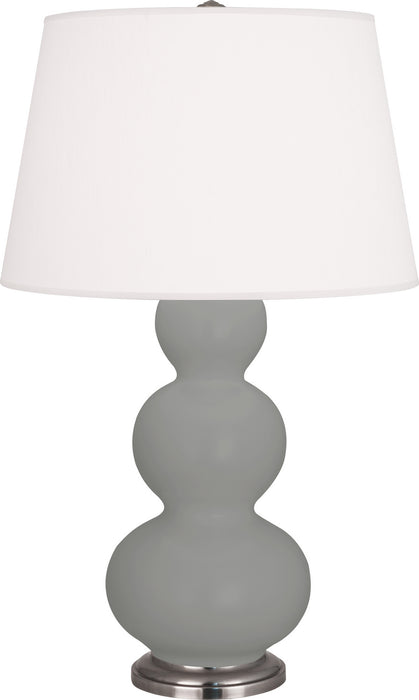 Robert Abbey MST42 One Light Table Lamp, Matte Smokey Taupe Glazed Ceramic w/Antique Silvered