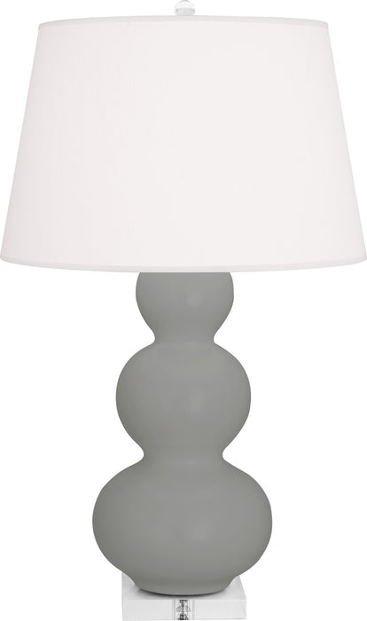 Robert Abbey MST43 One Light Table Lamp, Matte Smoky Taupe Glazed Ceramic w/Lucite