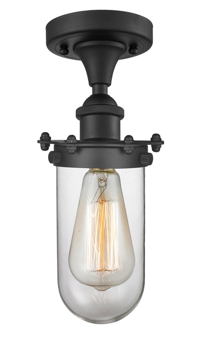 Innovations 516-1C-BK-CE231-CL One Light Flush Mount, Matte Black