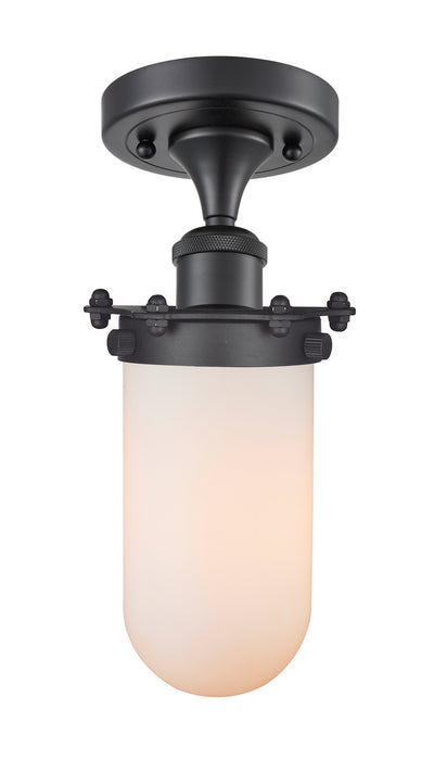 Innovations 516-1C-BK-CE231-W One Light Flush Mount, Matte Black