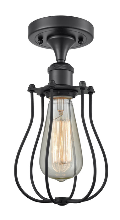 Innovations 516-1C-BK-CE513-BK One Light Flush Mount, Matte Black