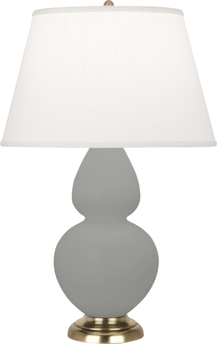 Robert Abbey MST55 One Light Table Lamp, Matte Smokey Taupe Glazed Ceramic w/Antique Natural Brassed
