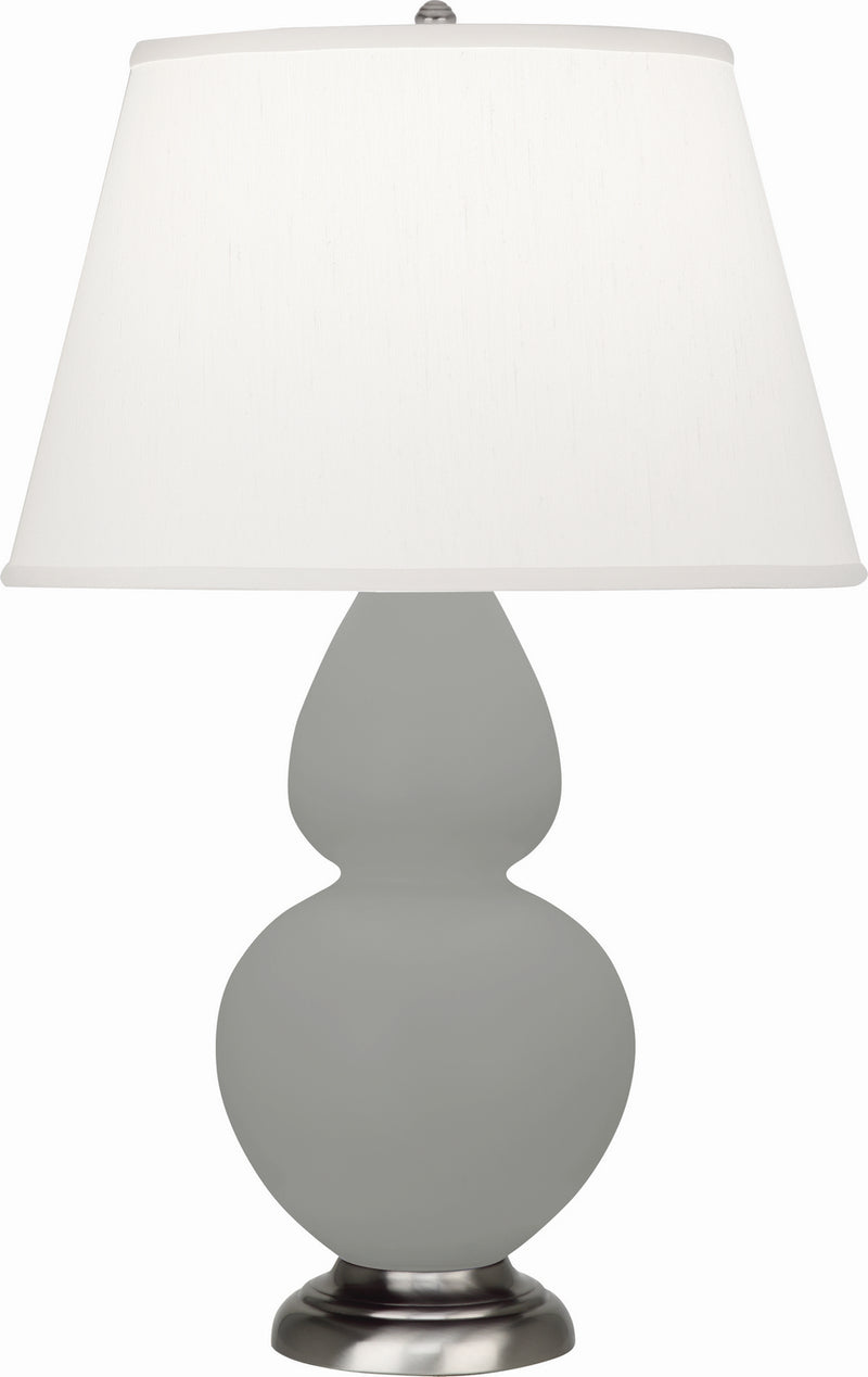 Robert Abbey MST59 One Light Table Lamp, Matte Smokey Taupe Glazed Ceramic w/Antique Silvered