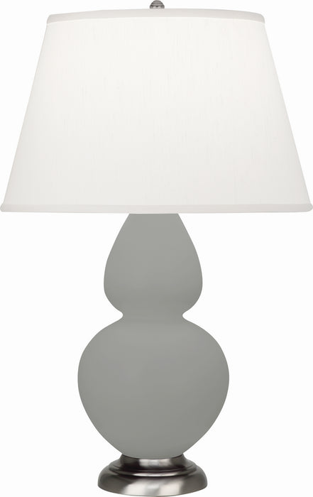 Robert Abbey MST59 One Light Table Lamp, Matte Smokey Taupe Glazed Ceramic w/Antique Silvered
