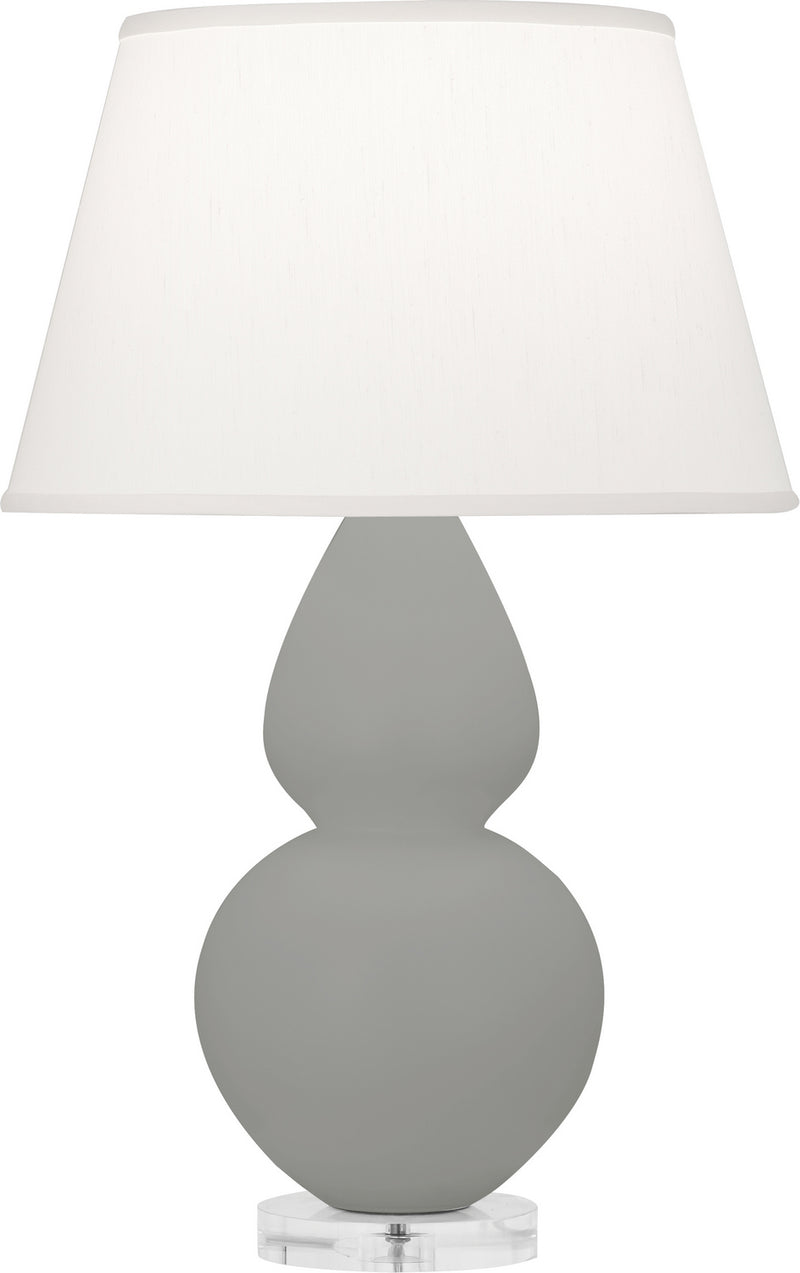 Robert Abbey MST62 One Light Table Lamp, Matte Smokey Taupe Glazed Ceramic w/Lucite
