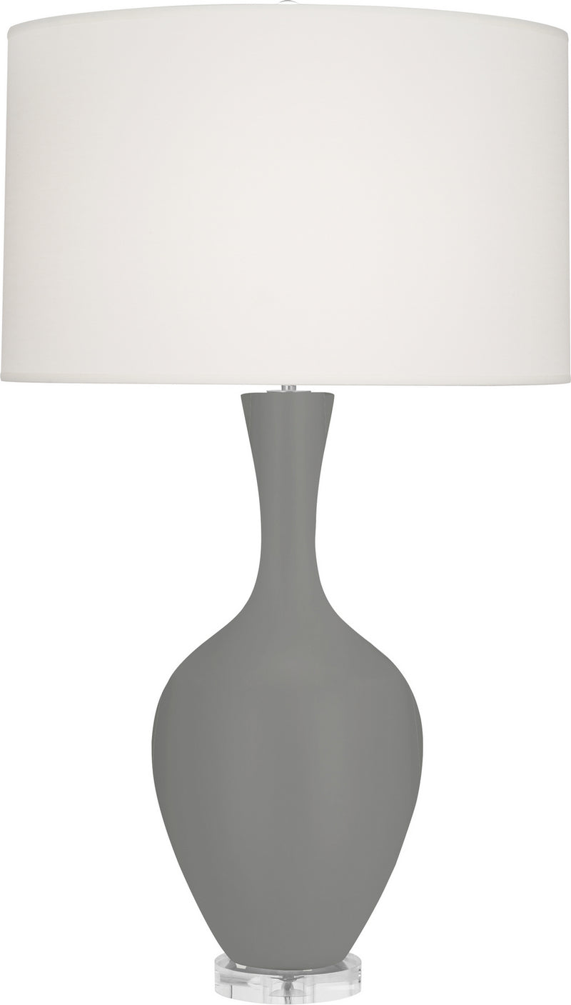 Robert Abbey MST80 One Light Table Lamp, Matte Smokey Taupe Glazed Ceramic