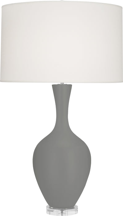 Robert Abbey MST80 One Light Table Lamp, Matte Smokey Taupe Glazed Ceramic