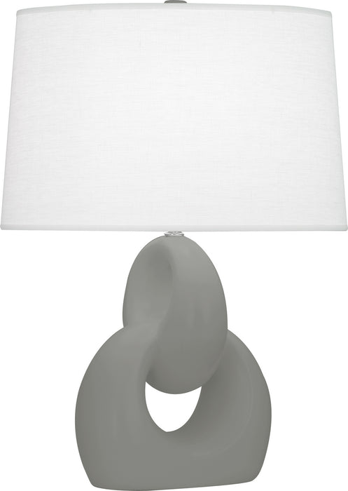 Robert Abbey MST81 One Light Table Lamp, Matte Smoky Taupe Glazed Ceramic w/Polished Nickel