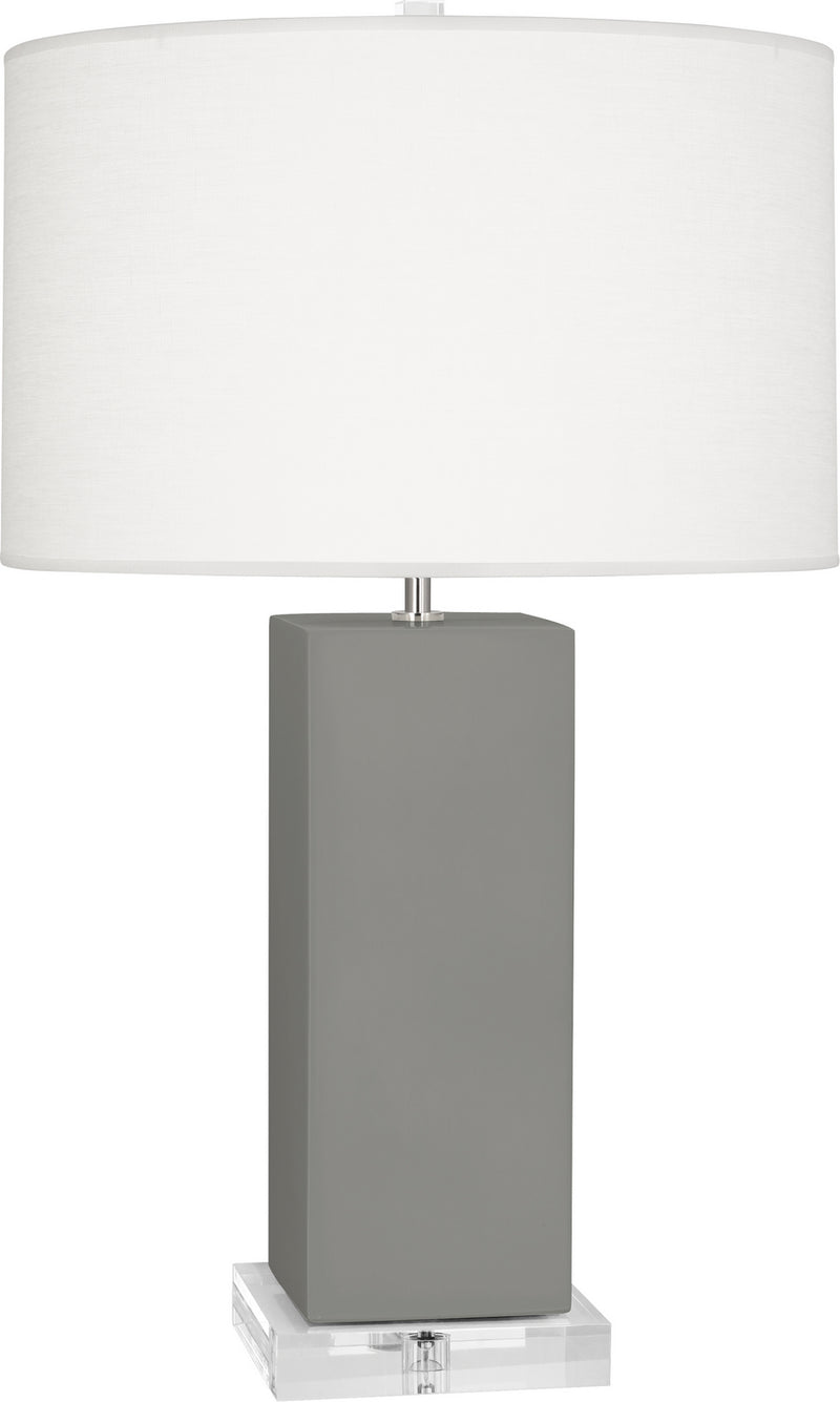 Robert Abbey MST95 One Light Table Lamp, Matte Smoky Taupe Glazed Ceramic