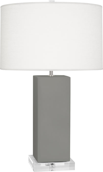 Robert Abbey MST95 One Light Table Lamp, Matte Smoky Taupe Glazed Ceramic