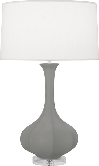 Robert Abbey MST96 One Light Table Lamp, MatteSmoky Taupe Glazed Ceramic w/Lucite