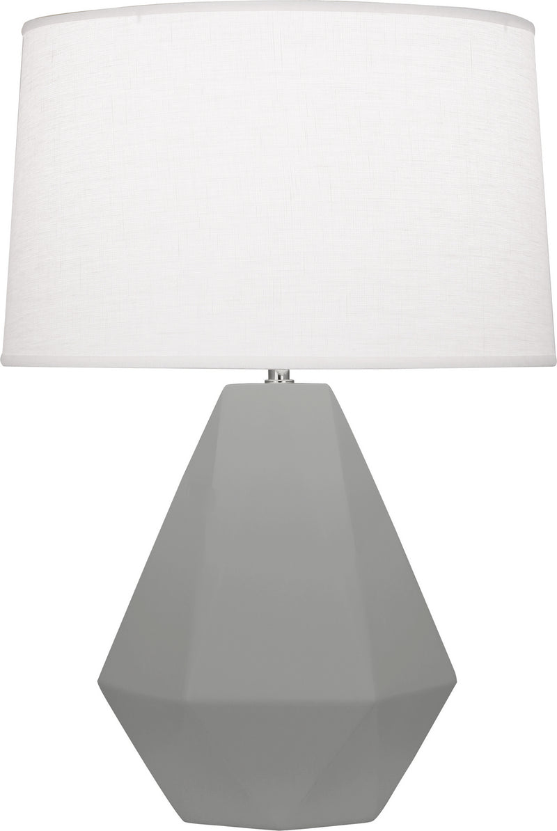 Robert Abbey MST97 One Light Table Lamp, Matte Smoky Taupe Glazed Ceramic w/Polished Nickel