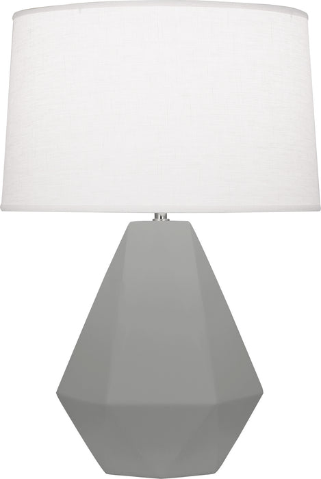 Robert Abbey MST97 One Light Table Lamp, Matte Smoky Taupe Glazed Ceramic w/Polished Nickel