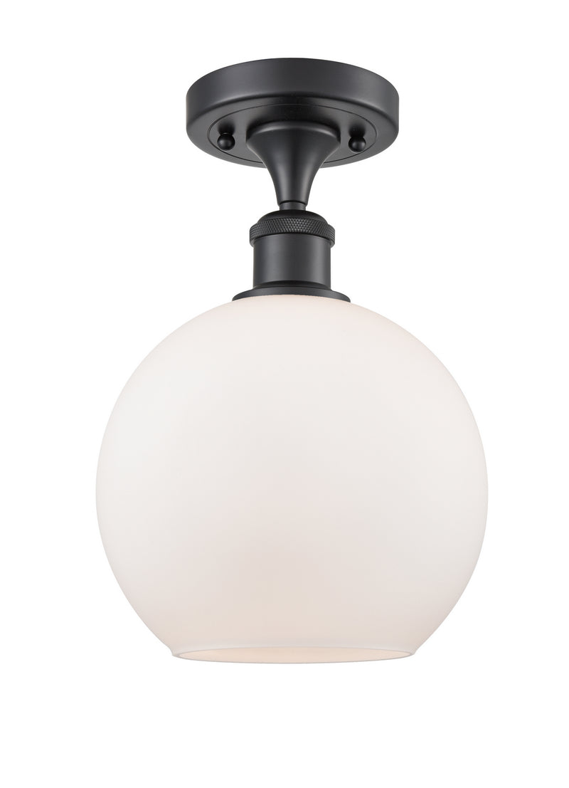 Innovations 516-1C-BK-G121-8 One Light Semi-Flush Mount, Matte Black