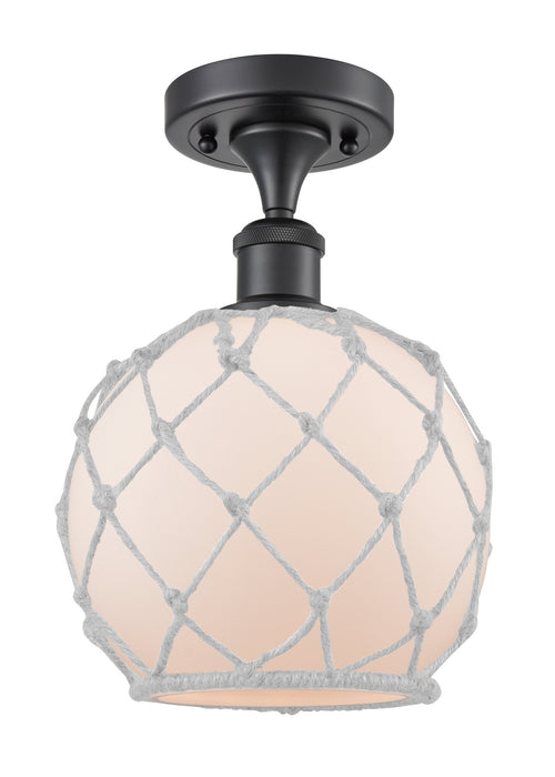 Innovations 516-1C-BK-G121-8RW-LED LED Semi-Flush Mount, Matte Black