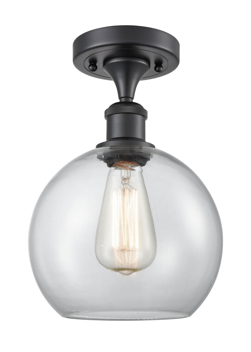 Innovations 516-1C-BK-G122-8 One Light Semi-Flush Mount, Matte Black