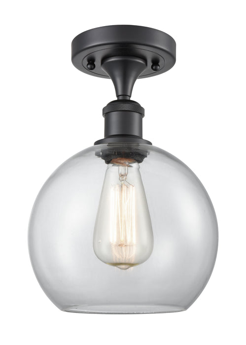 Innovations 516-1C-BK-G122-8 One Light Semi-Flush Mount, Matte Black