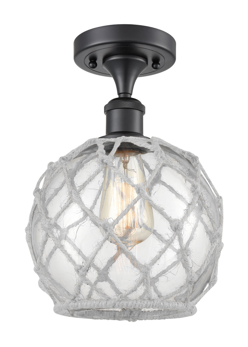 Innovations 516-1C-BK-G122-8RW-LED LED Semi-Flush Mount, Matte Black