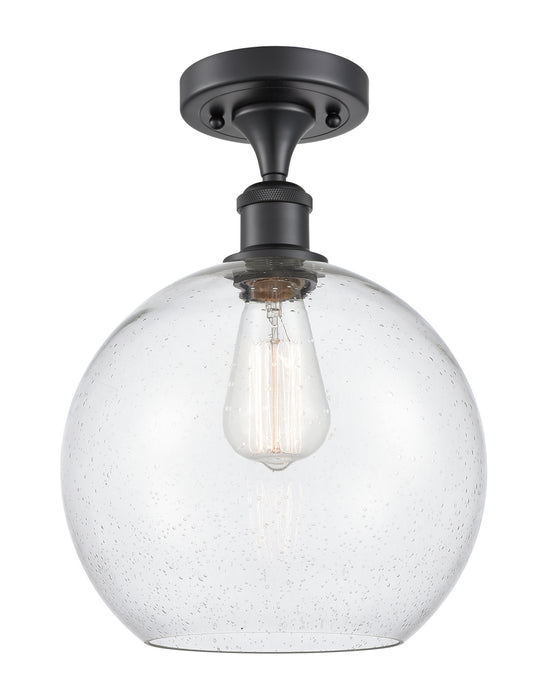 Innovations 516-1C-BK-G124-10-LED LED Semi-Flush Mount, Matte Black