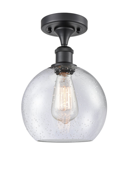 Innovations 516-1C-BK-G124-8 One Light Semi-Flush Mount, Matte Black