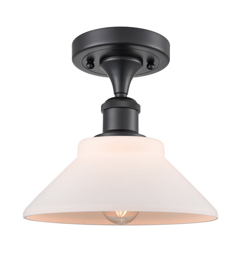 Innovations 516-1C-BK-G131 One Light Semi-Flush Mount, Matte Black