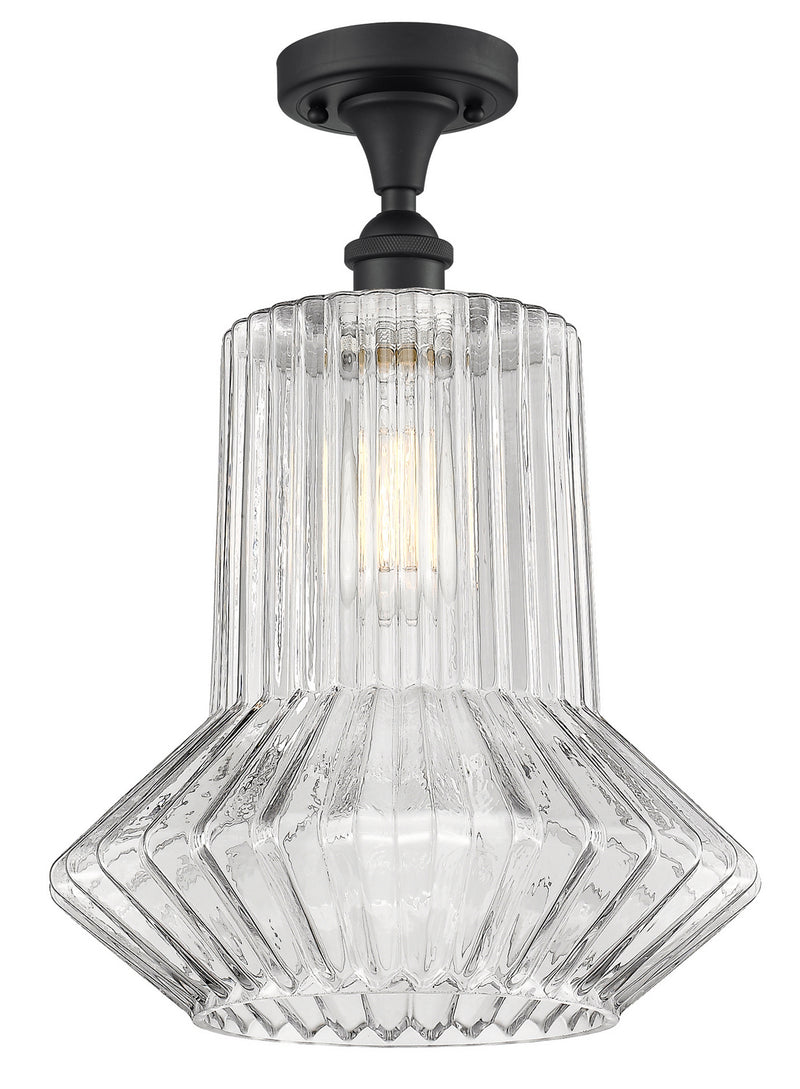 Innovations 516-1C-BK-G212-LED LED Semi-Flush Mount, Matte Black