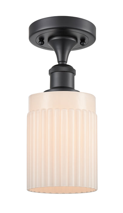 Innovations 516-1C-BK-G341-LED LED Semi-Flush Mount, Matte Black