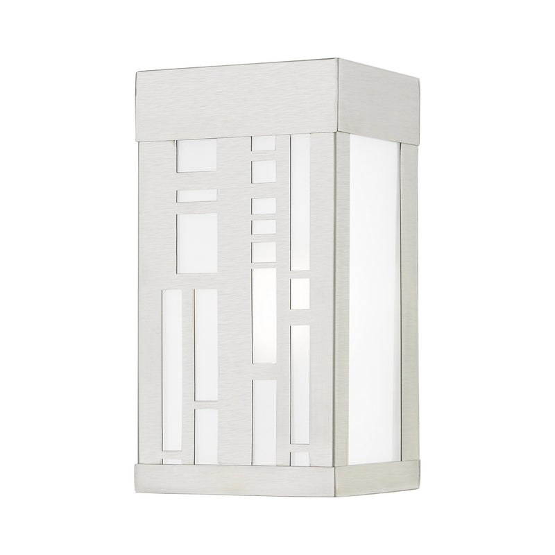 Livex Lighting 22971-91 One Light Outdoor Wall Sconce, Brushed Nickel