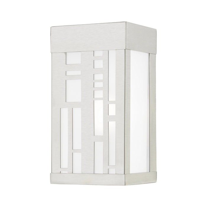 Livex Lighting 22971-91 One Light Outdoor Wall Sconce, Brushed Nickel