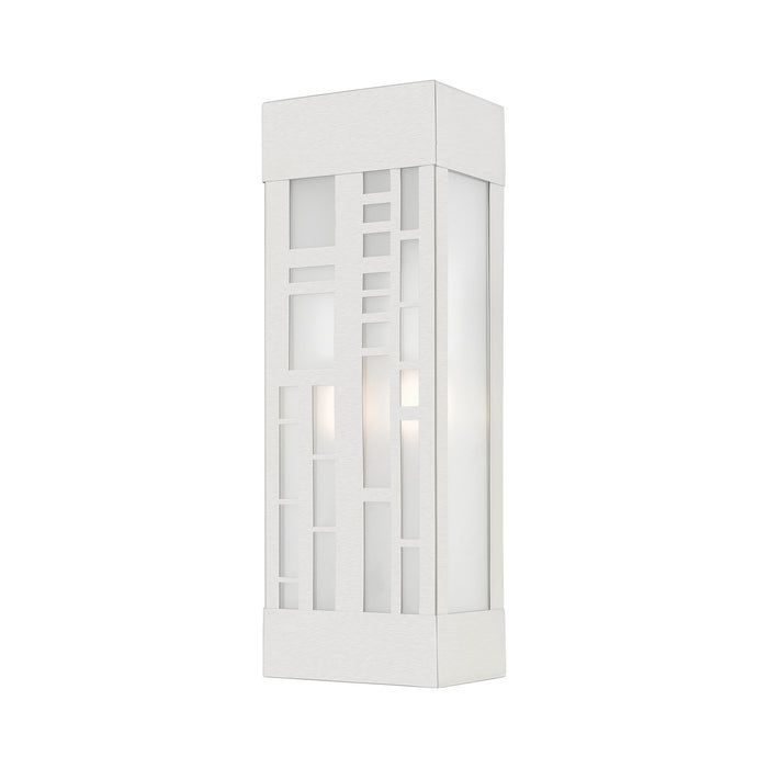 Livex Lighting 22972-91 Two Light Outdoor Wall Sconce, Brushed Nickel