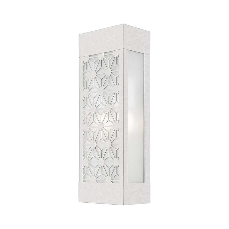 Livex Lighting 24322-91 Two Light Outdoor Wall Sconce, Brushed Nickel