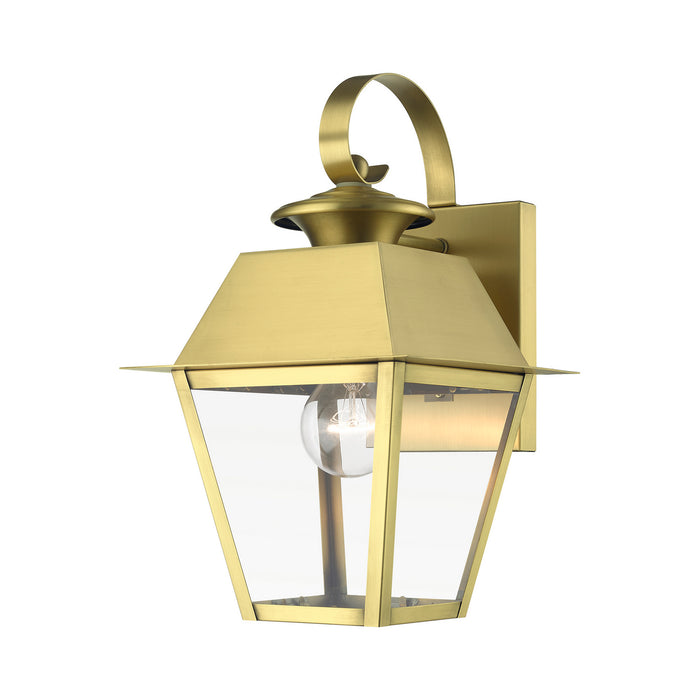 Livex Lighting 27212-08 One Light Outdoor Wall Lantern, Natural Brass