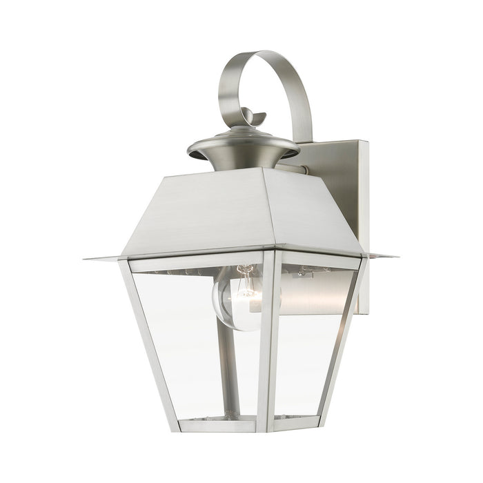 Livex Lighting 27212-91 One Light Outdoor Wall Lantern, Brushed Nickel
