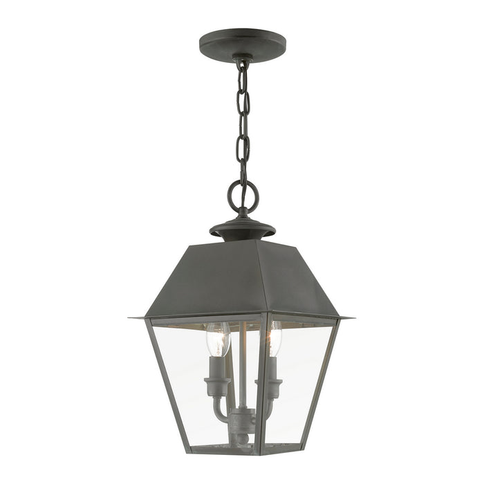 Livex Lighting 27217-61 Two Light Outdoor Pendant, Charcoal