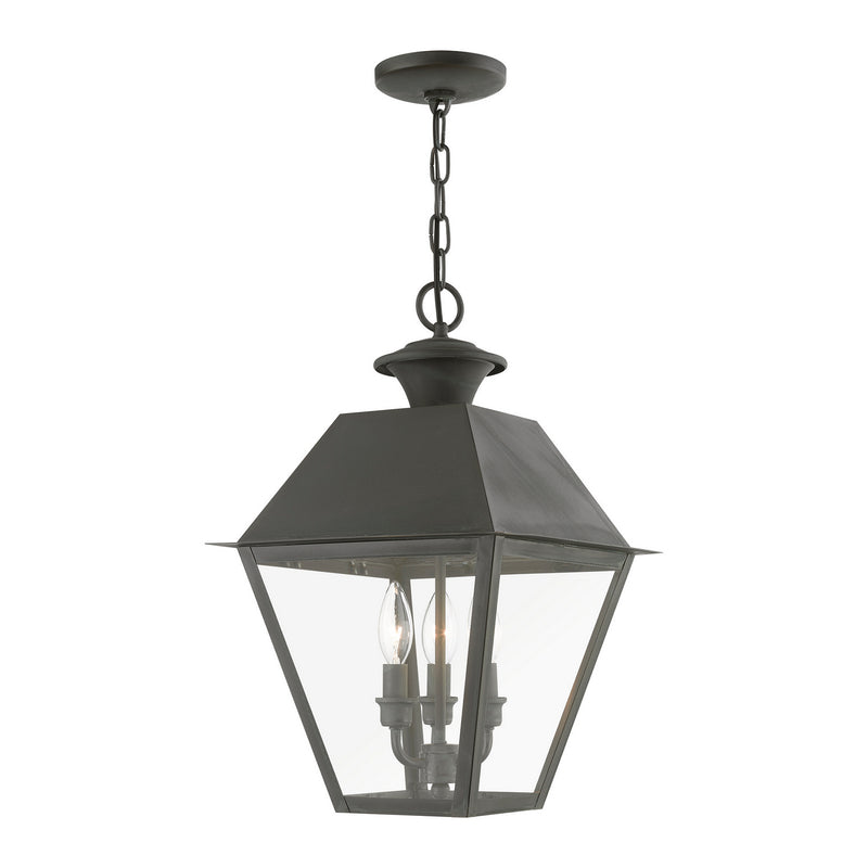Livex Lighting 27220-61 Three Light Outdoor Pendant, Charcoal