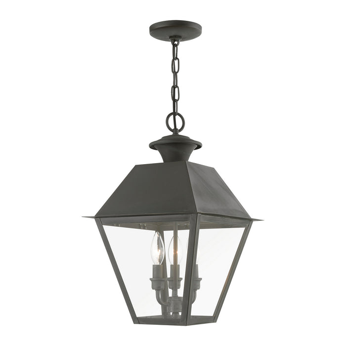 Livex Lighting 27220-61 Three Light Outdoor Pendant, Charcoal