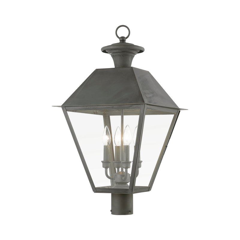 Livex Lighting 27223-61 Four Light Outdoor Post Top Lantern, Charcoal