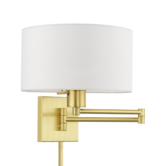 Livex Lighting 40036-12 One Light Swing Arm Wall Lamp, Satin Brass