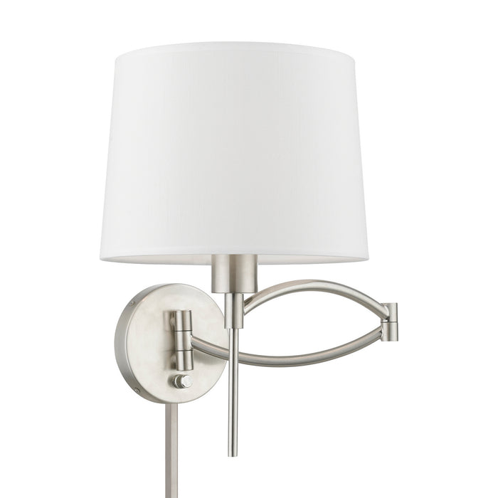 Livex Lighting 40044-91 One Light Swing Arm Wall Lamp, Brushed Nickel